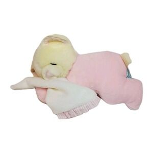 Vtg Russ Sweet Dreams Pink‎ Teddy Bear Rattle Blankie Stuffed Plush Lovey 10"